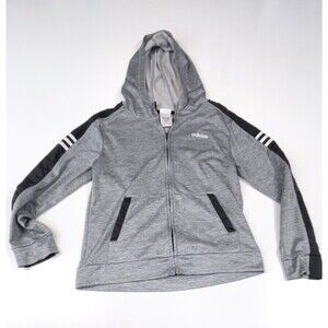 adidas Boys Colorblocked Grey Full-Zip Hoodie 14/16